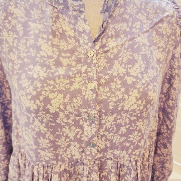 ISABELLA OLIVER LILAC FLORAL PEPLUM BLOUSE SIZE 1 (MED) - Picture 3 of 8